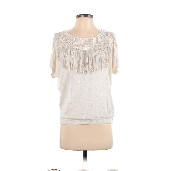 Ella Moss Ivory Fringe Top XS - Picture 1 of 3